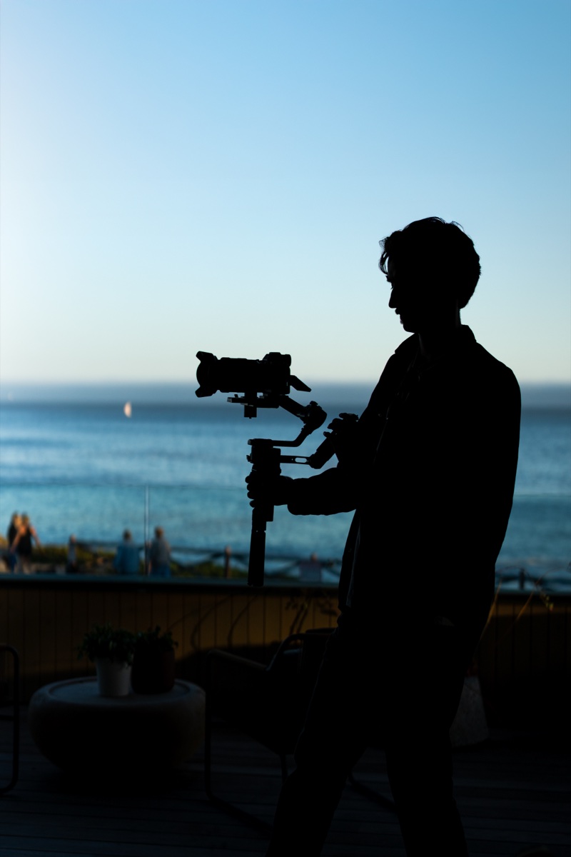 Cinematographer at golden hour